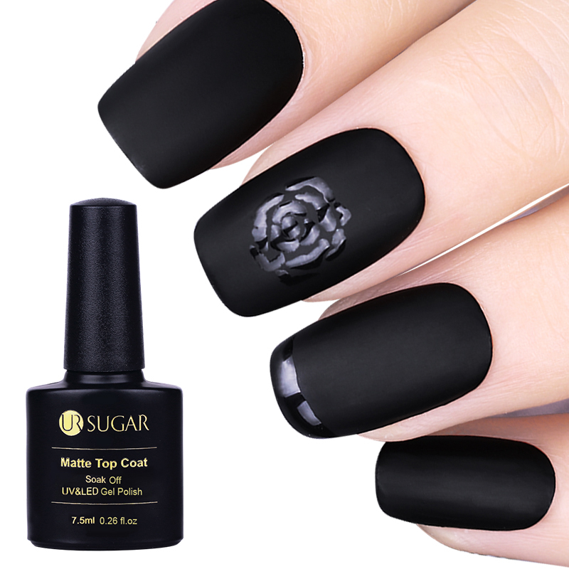 

UR SUGAR Black White Nail Gel Polish Soak Off UV Top Coat + Base Coat Opal Jelly Gel Lacquer Long-lasting 7.5ml Nail Varnish, 17