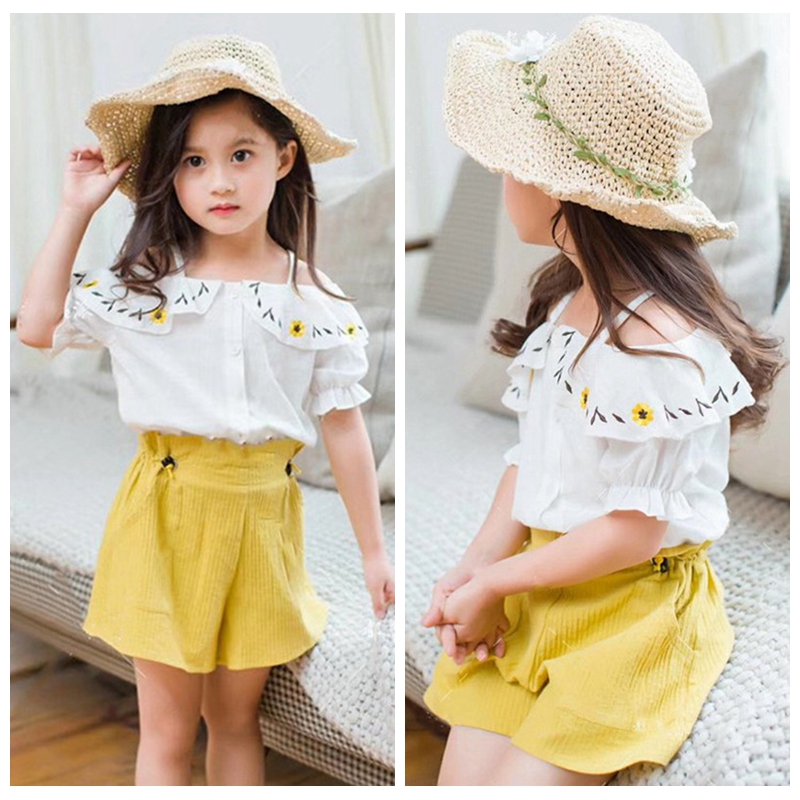 Toddler Baby Girl Solid Off Shoulder Sleeveless Velour Ruffle Shirt Tops Shorts Outfit Clothes