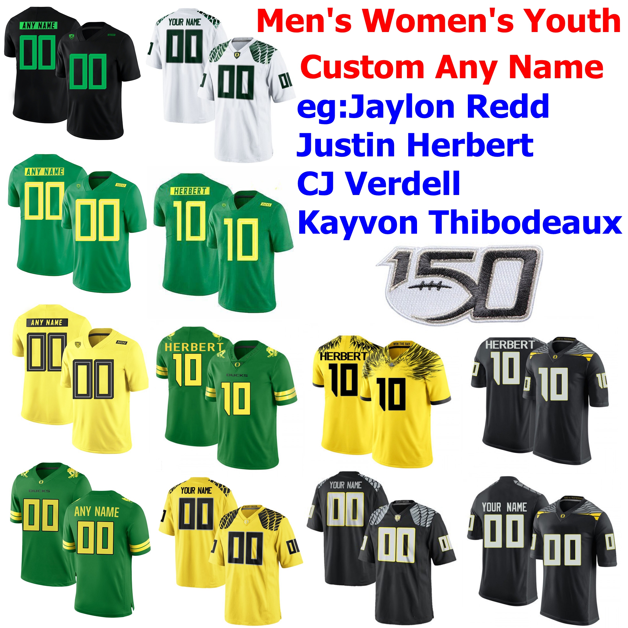 

Oregon Ducks College Football Jerseys Kayvon Thibodeaux Jersey CJ Verdell Jaylon Redd Justin Herbert Johnny Johnson III Mens Customize, Mens black