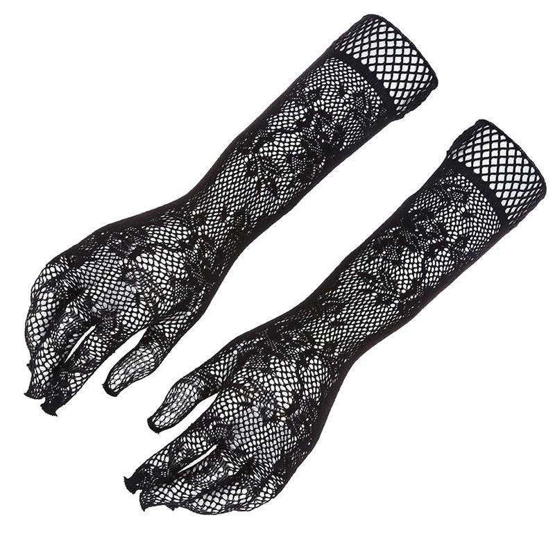 

Hot HG-Women's Sexy Lace Wedding Party Gloves Black