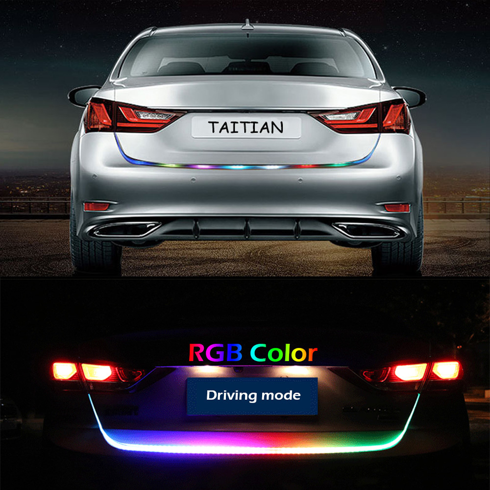 4 Farben RGB Trunk Heckklappe LED Lichtleiste Für Rückwärts Brems Blinker Licht.