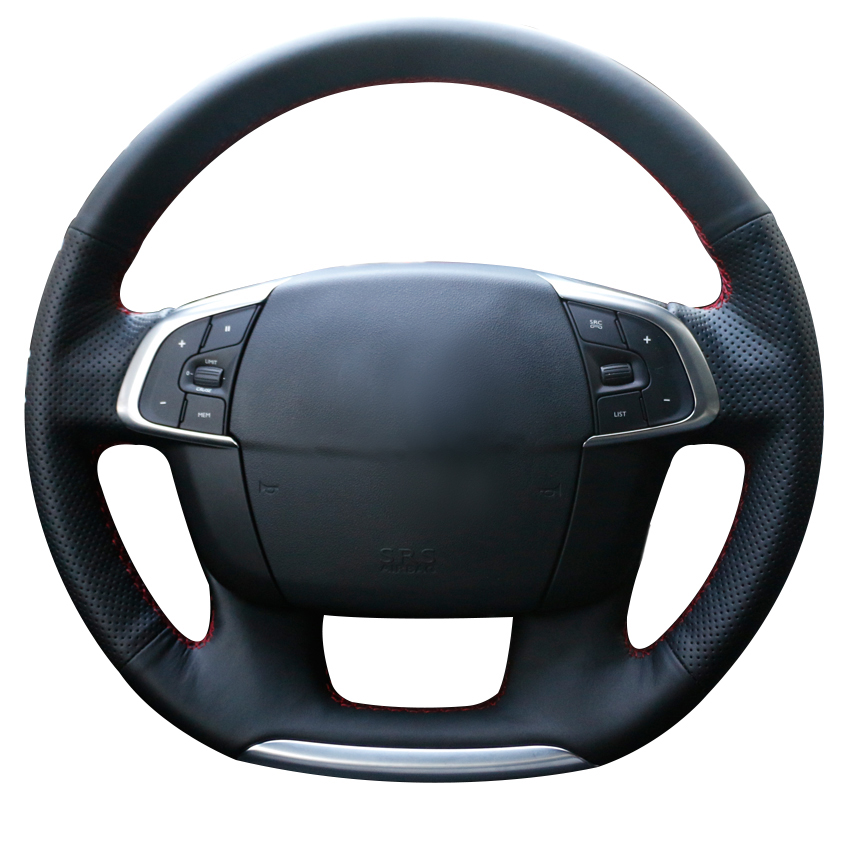 

Black Synthetic Leather Car Steering Wheel Cover for Citroen C4 C4L 2011-2015 DS4