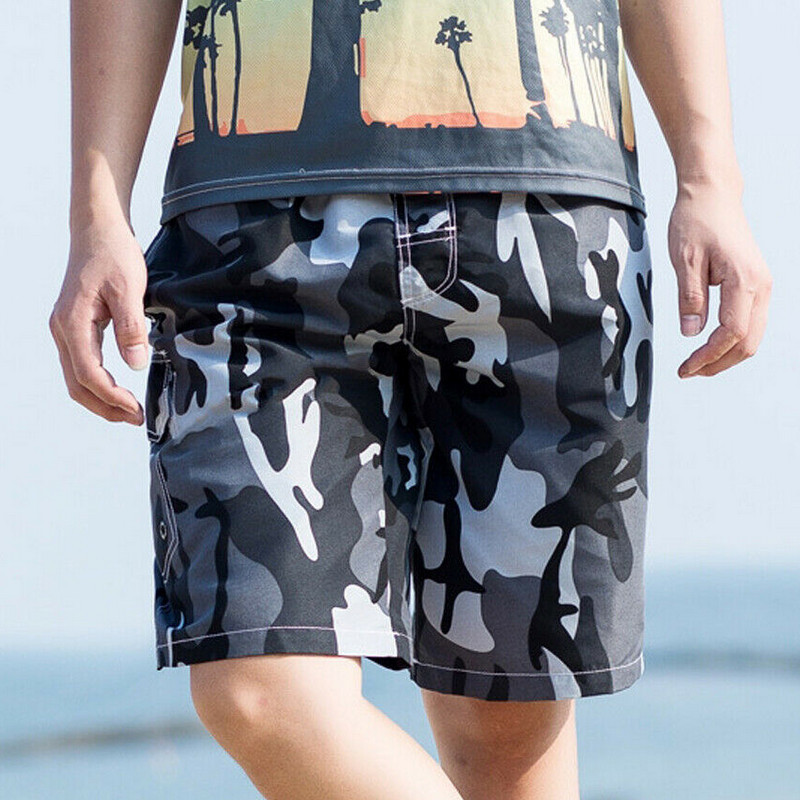 Camo Camouflage Animal Collage Mens Beach Shorts Swim Wear Casual Sport Board Shorts