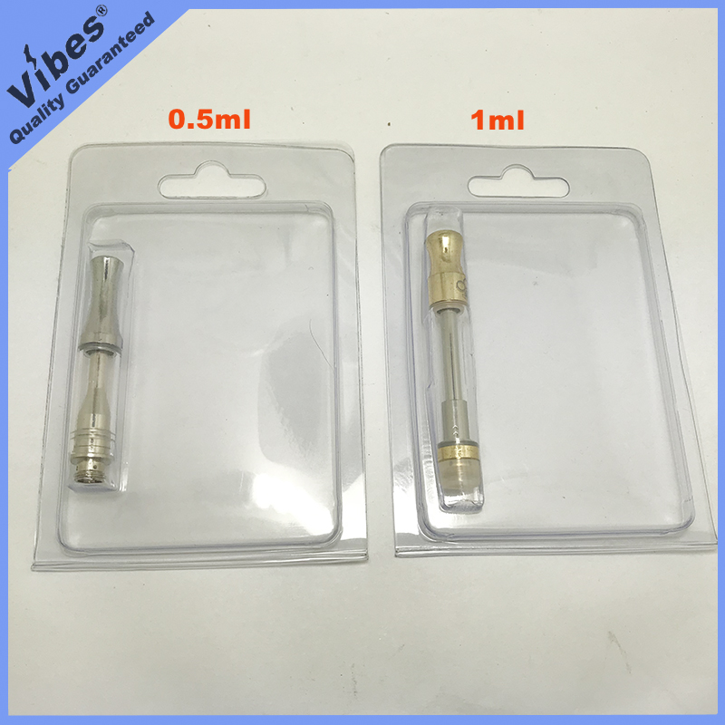 

Vape Cartridge Packaging Blister Retail Package for 0.5ml 1ml Thick Oil Atomizer Carts Tank - Printing Your Own Insert