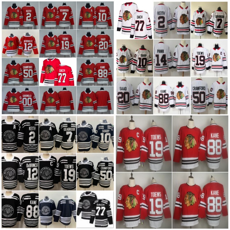 

2019-20 Chicago Blackhawks Jersey Patrick Kane Jonathan Toews Duncan Keith Brent Seabrook Alex DeBrincat Brandon Saad Corey Crawford Dach, Men s-3xl