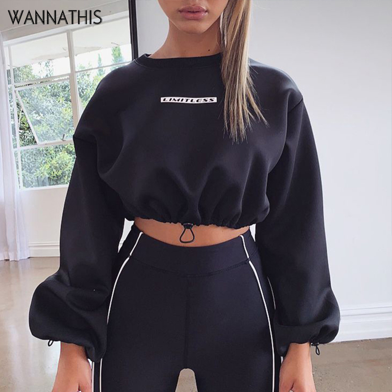 POTO Women Pullover Tops,Womens Letter Print Sweatshirt Crop Top Hoodies Teen Girls Fashion Solid Long Sleeve Tee Shirts