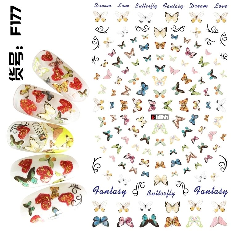 

5sheet 10ype Japanese Ultrathin Coconut tree Ocean Nail Stickers Designs Gummed 3D Nail Art Stickers Decals Decoration F175-184, F181 5sheet