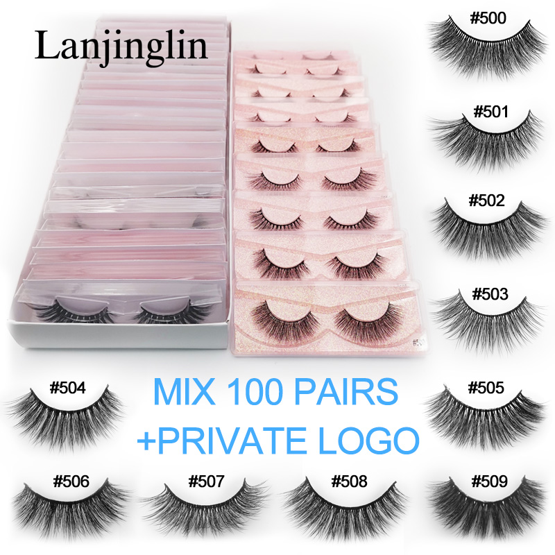 

wholesale bulk mink eyelashes 20/30/40/50/100 pairs natural long false eyelash extension fluffy 3d faux lashes 100% cruelty free