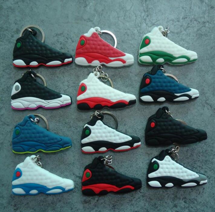 

NEW Styles 13s Basketball Shoes Key Chains Rings Charm Sneakers Keyrings Hanging Accessories Novelty Fashion Keychain Gifts Crafts, Slivery;golden