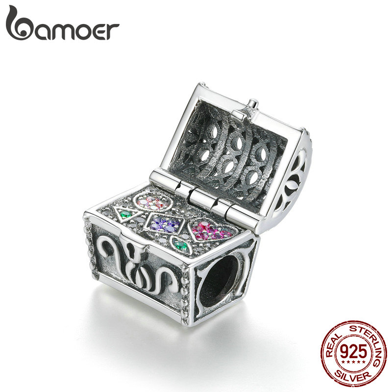 Pandora Style New Arrival Real 925 Sterling Silver Treasure Chest Beads Lock Charms Fit Charm Bracelets Necklace Jewelry Making