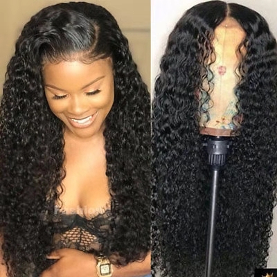 

360 full Lace Frontal wig afro kinky curly Human Hair Wigs-Glueless 150% Density Brazilian Virgin Remy Wig with Baby hairs 18" diva2, 1b;natural color