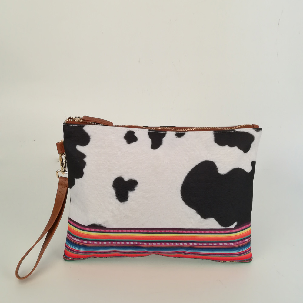 red leopard print clutch bag