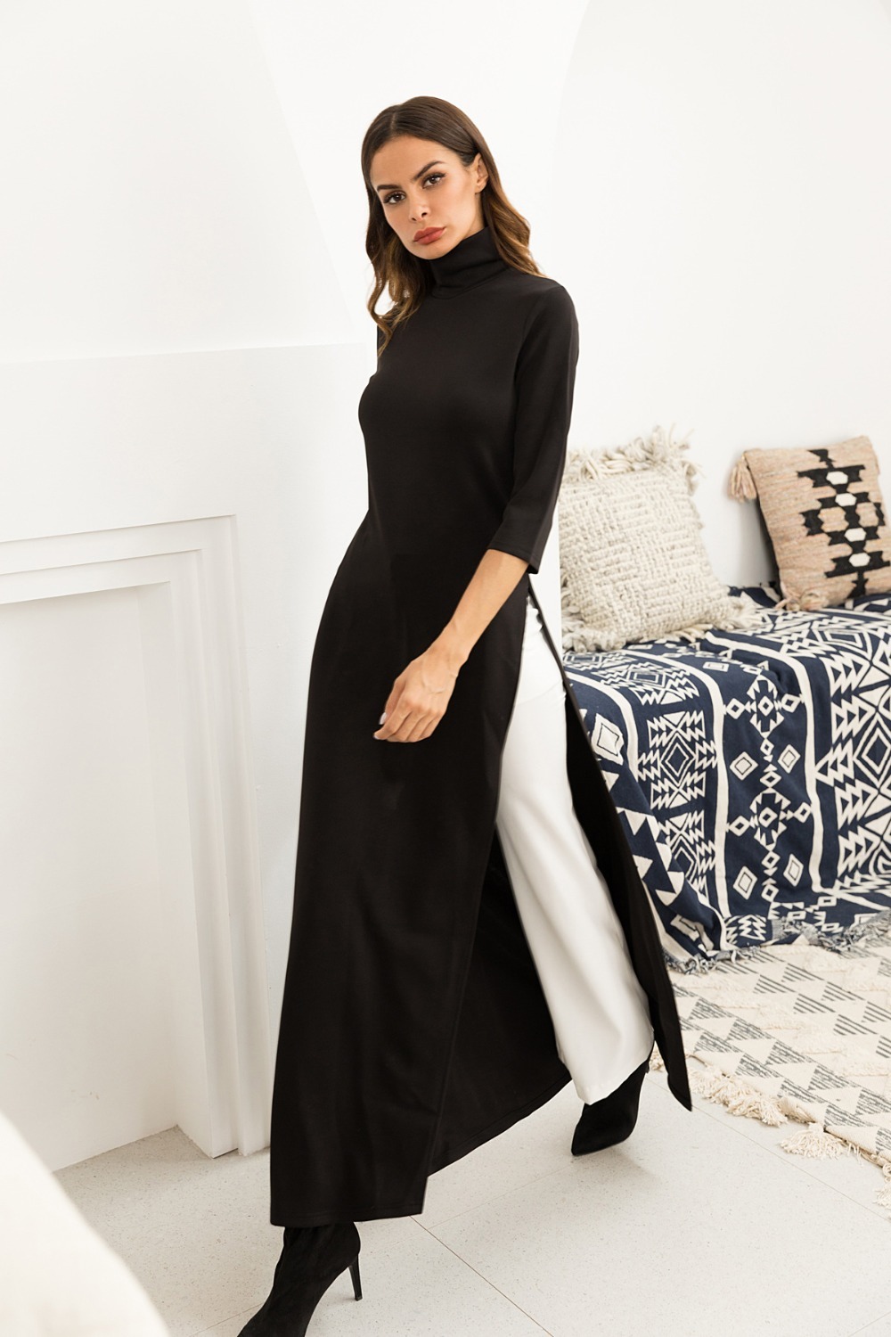 black turtleneck dress plus size