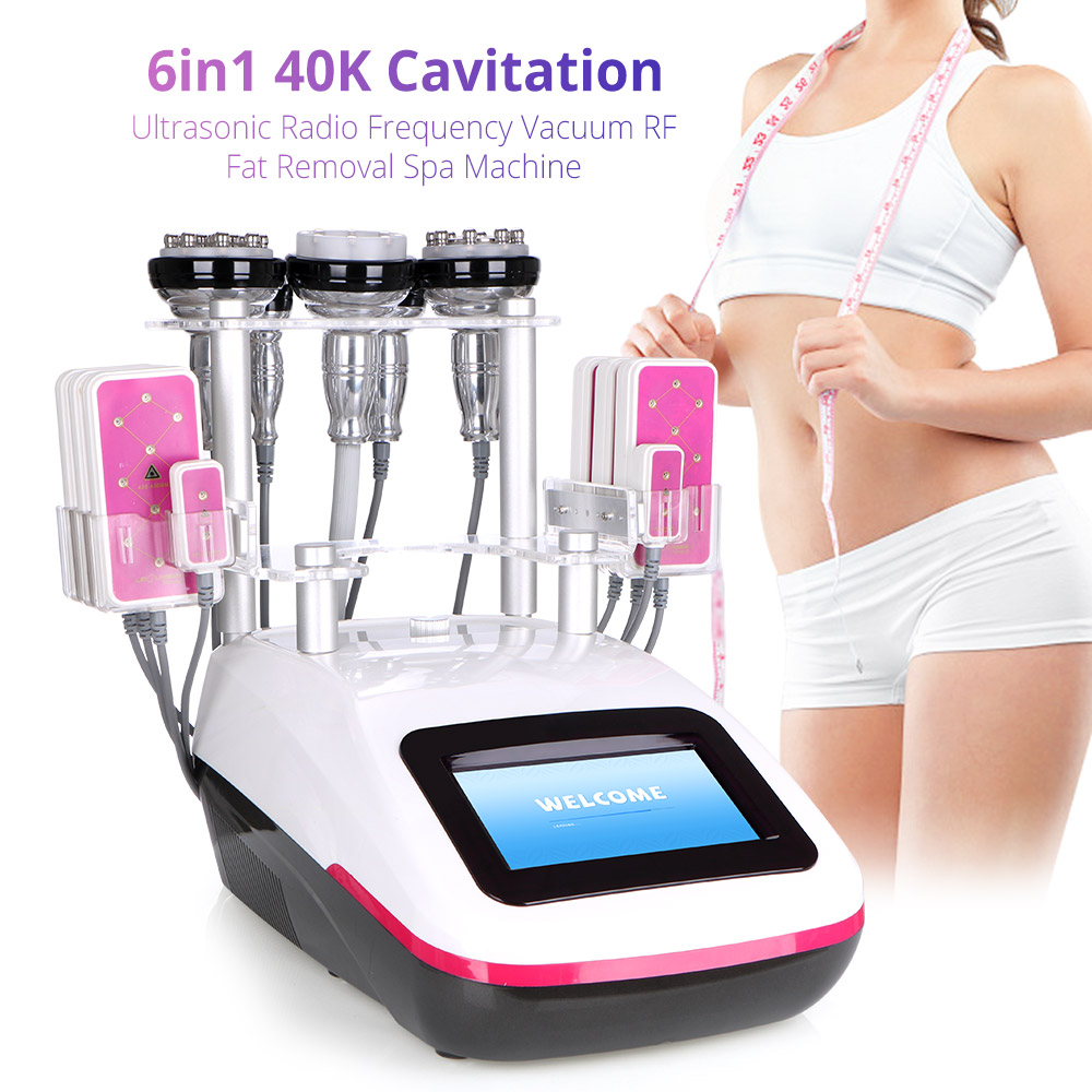 

6 in 1 Vacuum Cavitation Ultrasonic Ultrasound Laser Radio Frequency Skin Tightening Weight Loss Fat Cellulite Removal Shaper