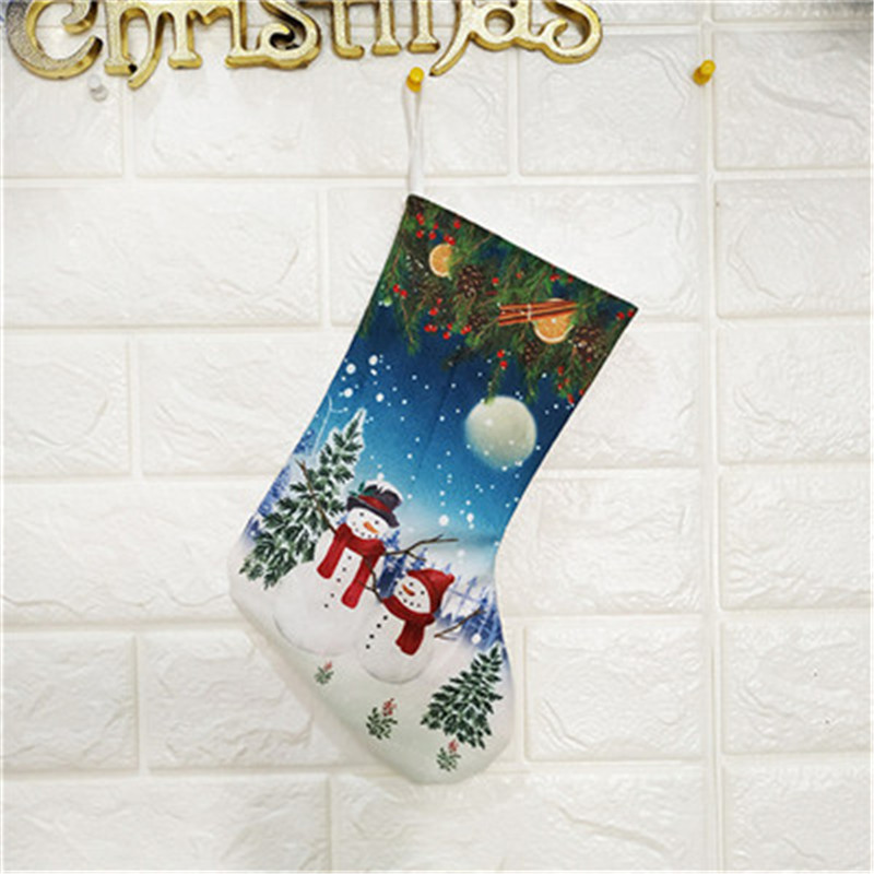 

christmas socks decoration New Year Gifts Santa Snowman Socks Christmas Gift Tree Hanging Ornament 2019 fashion