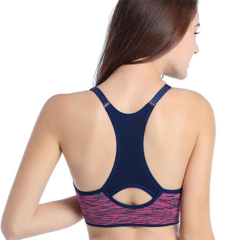 

CKAHSBI Yoga Sports Bra Women Fitness Running Gym Padded Wire Free Shake Proof Underwear Push Up Bras Seamless Fitness Top, Q186 rose purple