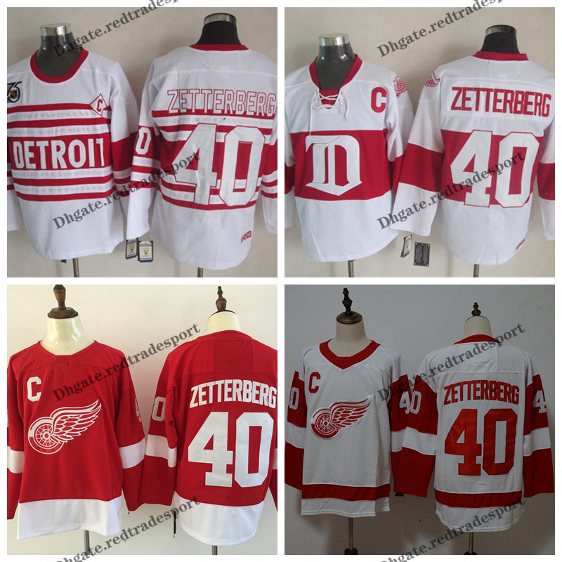 

Mens Detroit Red Wings #40 Henrik Zetterberg Jersey Vintage Home Red Henrik Zetterberg Stitched Hockey Jerseys Cheap 75th Classic C Patch