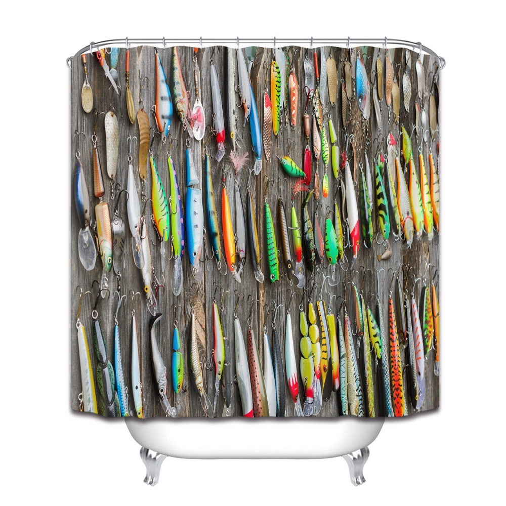 2019 72 Used Fishing Lures On Old Wooden Fence Bathroom