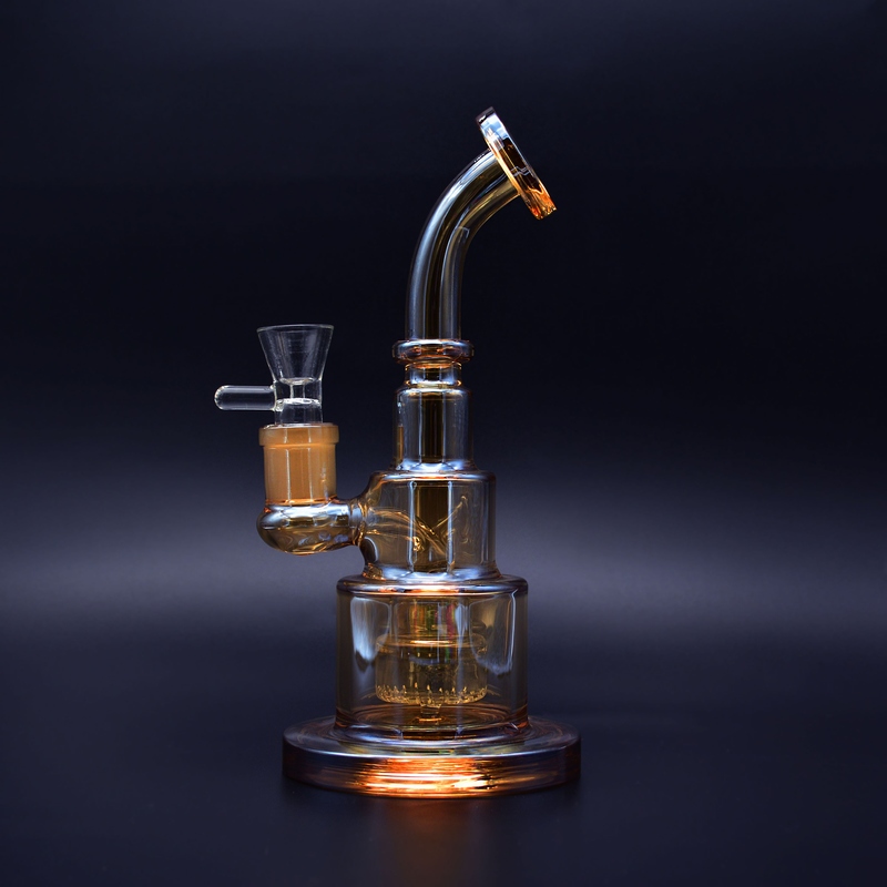 

9 Inch Cake Design Glass Bong Metallic Color Tinted Glass Water Pipe Dab Rigs New Gift Recycler for Sale