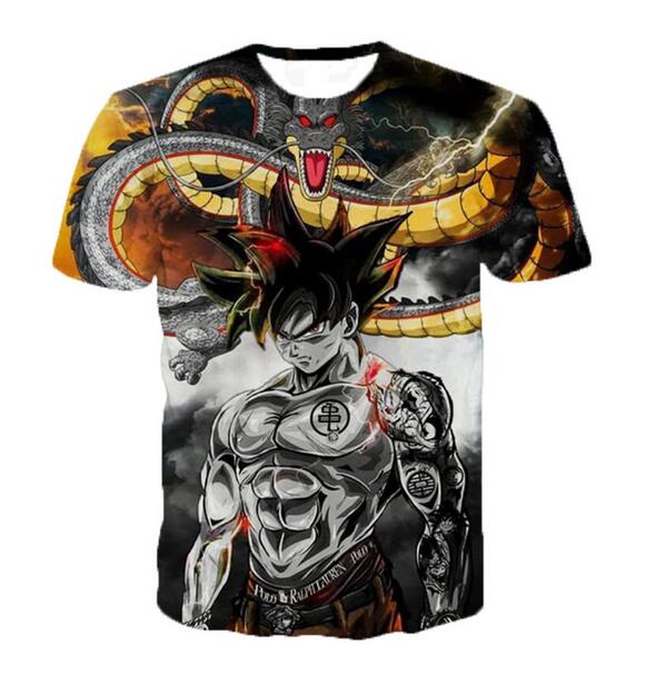 

New Fashion Women Men Dragon Ball Z Funny 3d Printing Unisex T-shirts Casual T Shirt Hip Hop Summer Tops XB08, The picture color