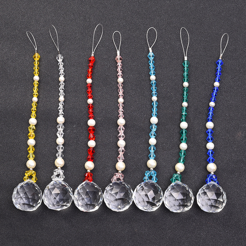 

7PCS Hanging Chandelier Crystal Suncatcher 40mm Ball Prism Pendant Rainbow Maker Window Feng Shui Decoation WQM160