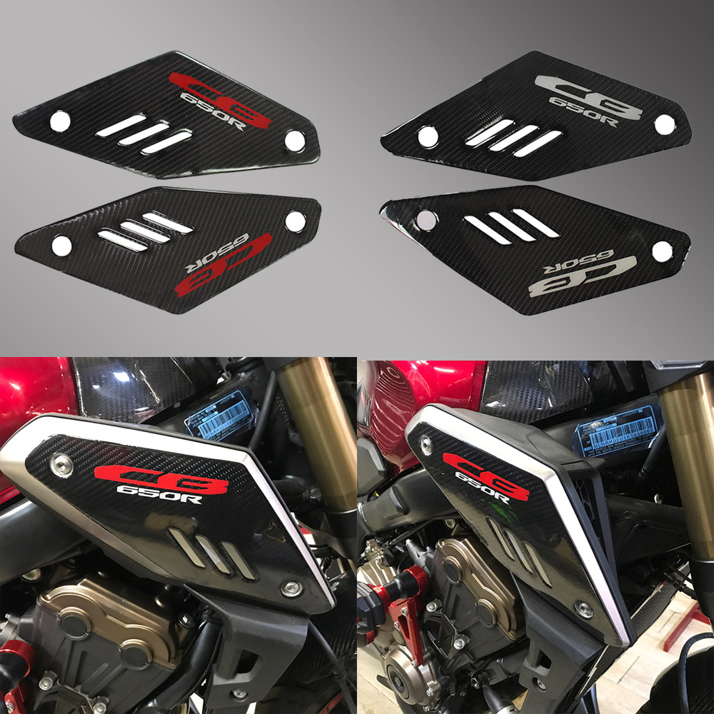 

3D carbon fiber motorcycle sticker protection decal body reflective font side cover sticker for Honda CB650R CB650 R 2019 2020, Red