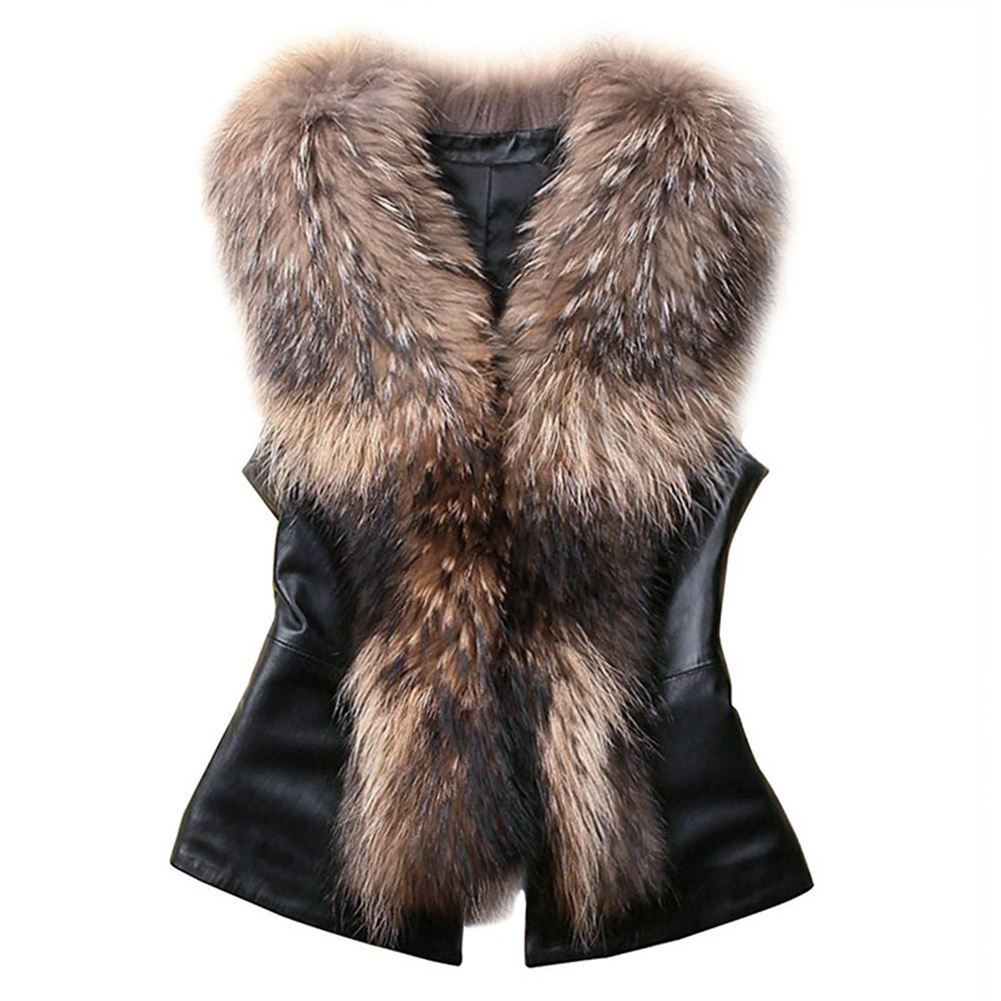 

2017 Chic Lady Faux Fur Vest Waistcoat Winter Autumn Sleeveless Outwear Casual Coat, Black