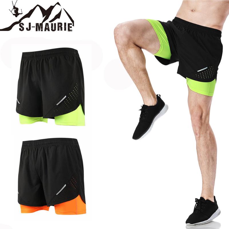 

SJ-Maurie Cotton Gym Shorts Mens Compression Marathon Quick Dry Gym Exercise Jogging Training 2 In 1 Sport Running Shorts, Green