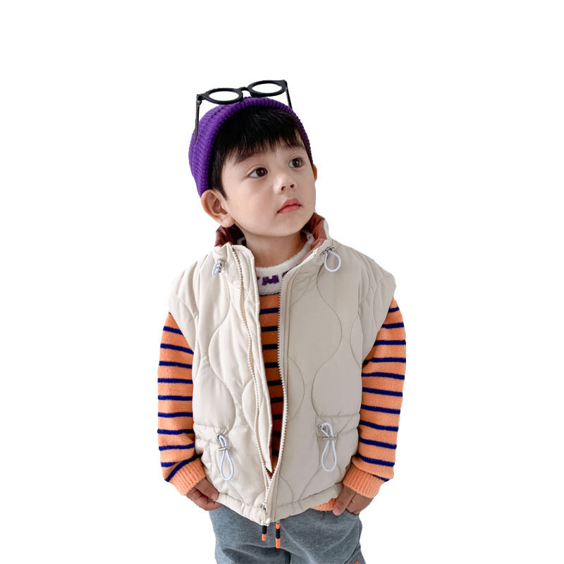 

Children's Vest For Girls Stand Collar Solid Sleeveless Jacket Boys Vests Winter Thicken Waistcoat Kids Gilet Fille Coats