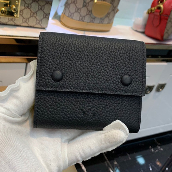 

2021 Leather tri-fold wallet female short paragraph toothpick grain cowhide wallets long section of high-capacity two-fold card bag, Customize