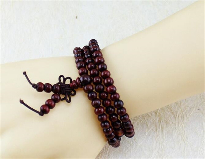 

Buddhist Buddha Meditation 108 beads Wood 5 designs Women Men jewelry 108*6mm Natural Sandalwood Prayer Bead Mala Bracelet JM002, Black