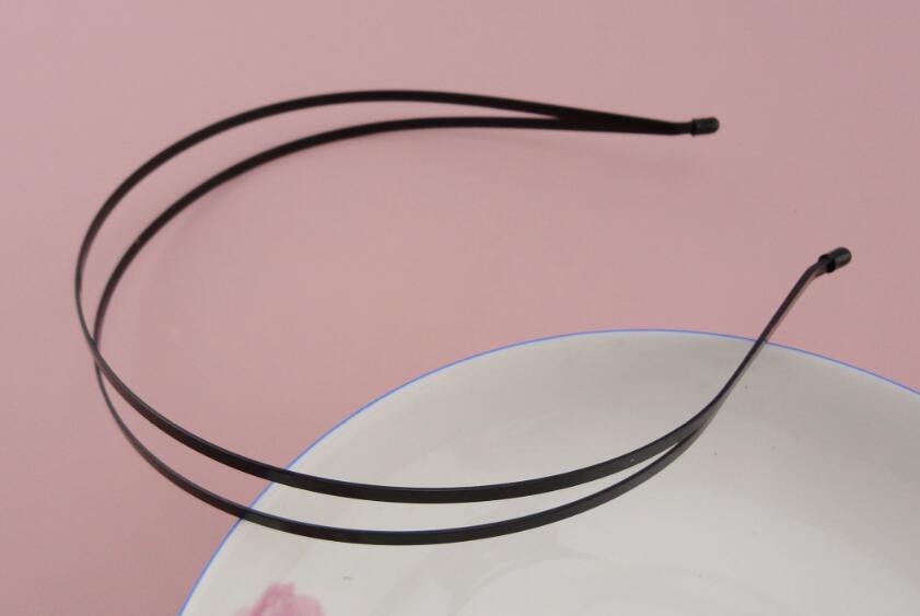 5PCS Black Plain Double 3mm flat Wire metal Hair Headbands hairbands at nickle free and lead free,BARGAIN for BULK-image-436693272