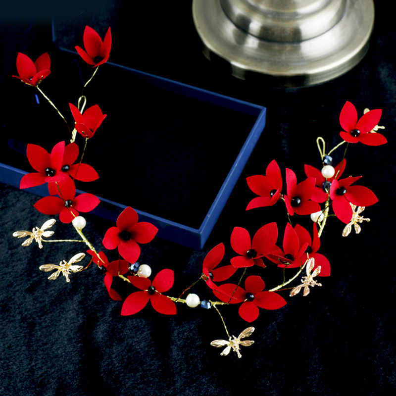 

Bride Korean Headwear Garland Sweet Marry Ornaments Wedding Dress Jewelry Hair Hoop An Crown Flower Hair Decorate White Flower