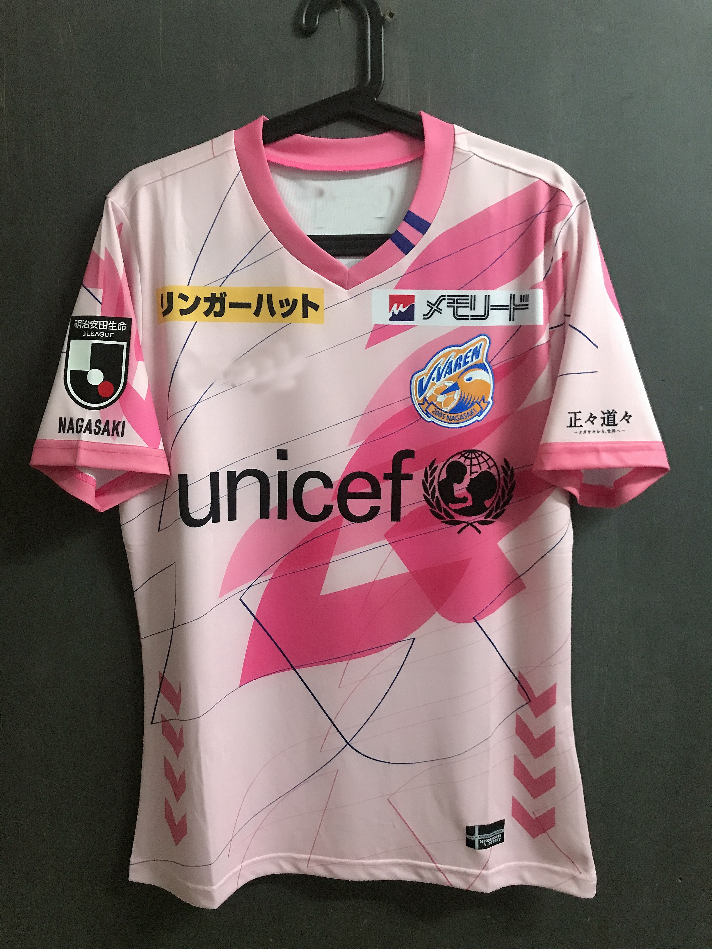

J LEAGUE V-Varen Nagasaki 2019 Pink T- SHIRT, Name number remark