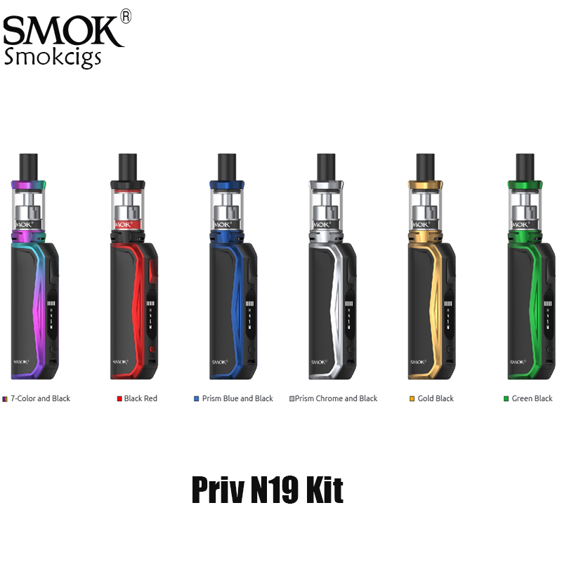

Smok Priv N19 Kit With built-in 1200mAh Rechargeable battery 30W Output 2ml VAPE PEN Nord 19 tank Nord Mesh & Nord Mesh-MTL Coil Authentic, Multi