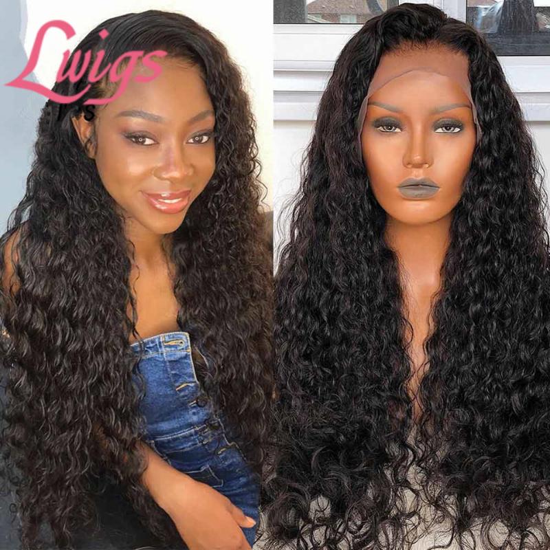 

Curly Lace Front Human Hair Wigs 13X4 Lace Front Wigs 13X6 Curly Glueless 360 Frontal Human Hair Brazilian Bleach Knot, Black;brown