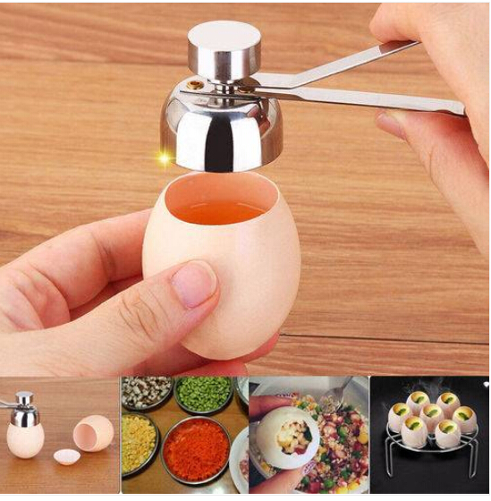 

Egg Tools Wholesales Stainless Steel Boiled Egg Topper Scissor Shell Top Cutter Open tool