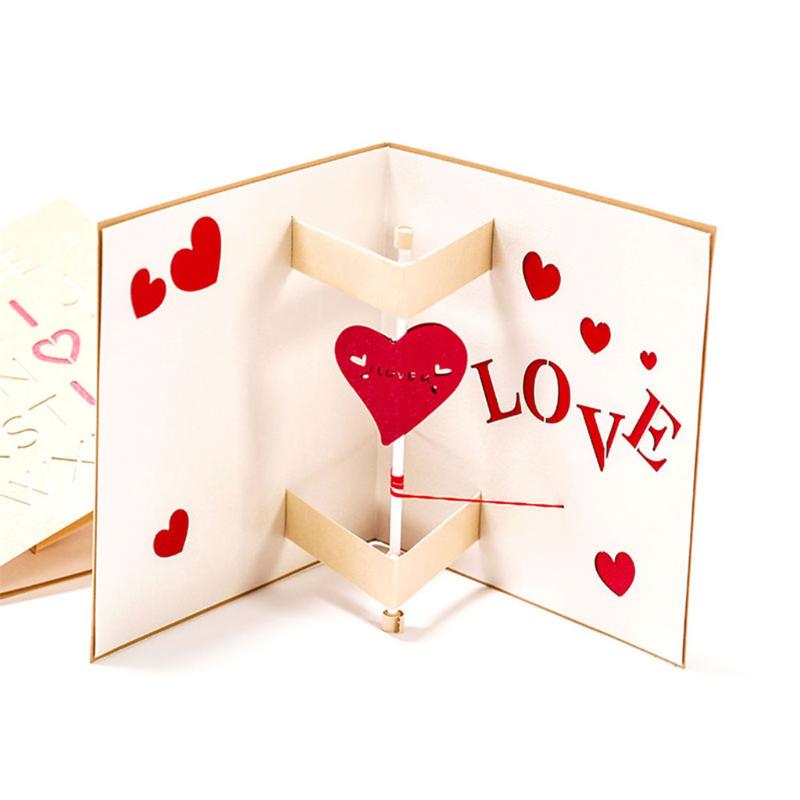 

3d Gifts Card Pops Up Romantic Greeting Cards Stereo Handmade Greeting Card For Birthday Valentine' Day Party Wedding Decor