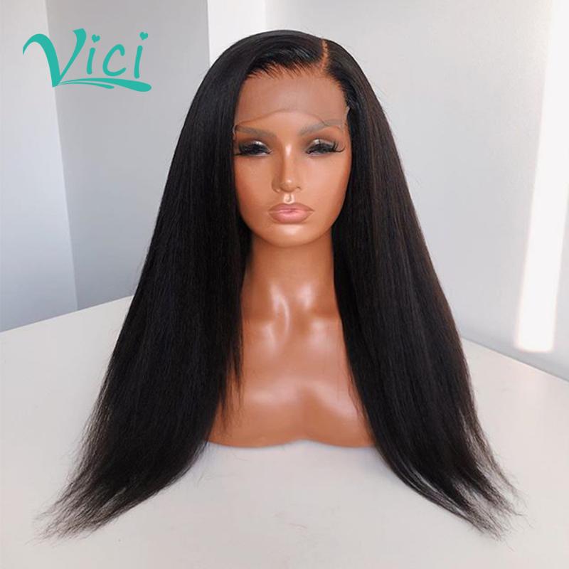 

HD Lace Frontal Wig Kinky Straight Transparent Lace Wigs Invisible Front Wigs With Baby Hair 150% Brazilian Hair, As pic