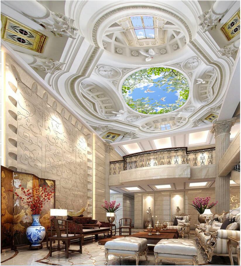 

WDBH 3d ceiling mural wallpaper custom photo Large high-end Roman European sky room home decor 3d wall murals wallpaper for walls 3 d, Non-woven