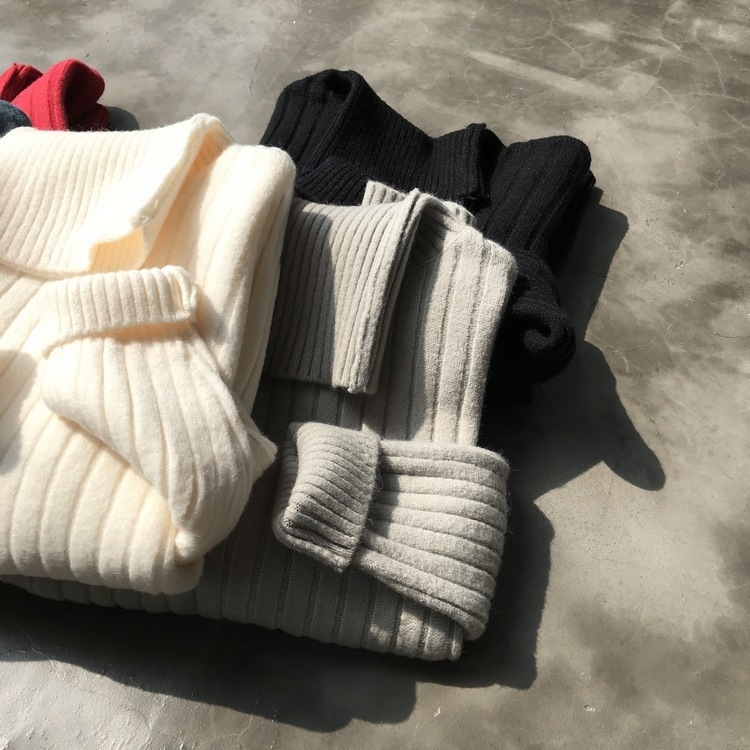 

2020 Spring Knitted And Pullovers Long Sleeve Turtleneck Vintage Slim Women Sweater Tricot Pull Femme, Beige