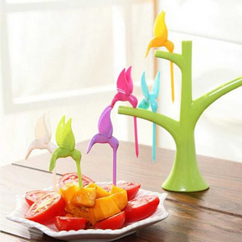 

Cute Birdie Fruit Fork Mini Cartoon Children Snack Cake Dessert Fruit Pick Toothpick Bento Lunches Party Decor