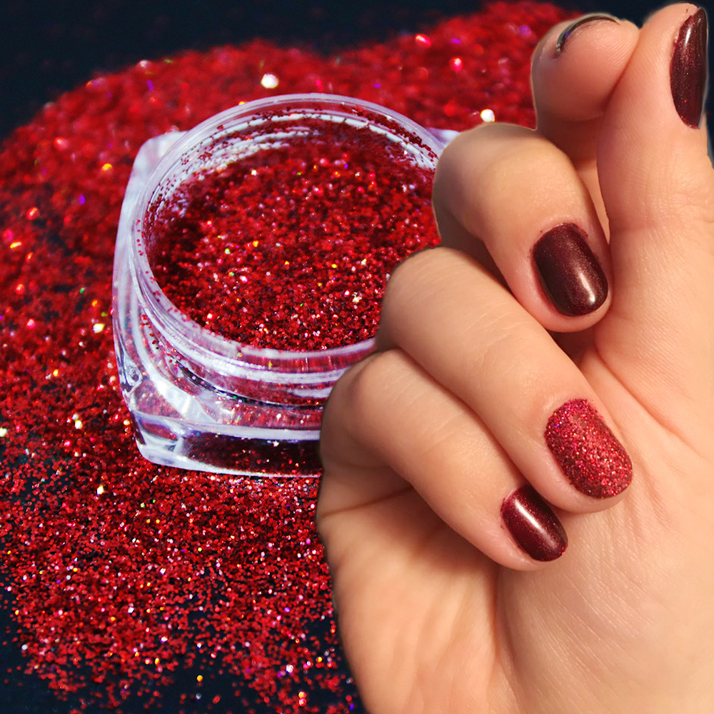

1 box Holo Glitter Nail Powder Laser Holographic Shiny Sequins Charms Design Manicure Nail Art Decoration Powder Dust TRL01-16-1