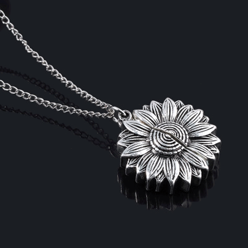 Collier avec m/édaillon de Tournesol avec Pendentif grav/é /« You are My Sunshine /» pour Femme et Fille avec Joli Coffret Cadeau