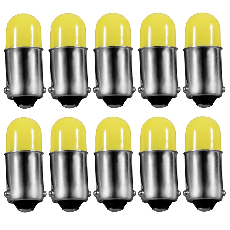 

10pcs T11 363 BA9S COB Round 3D Led T4W 1 SMD Car License Plate Light Turn Signal Bulb Parking Lights Door Lamp White 12V 10X, As pic