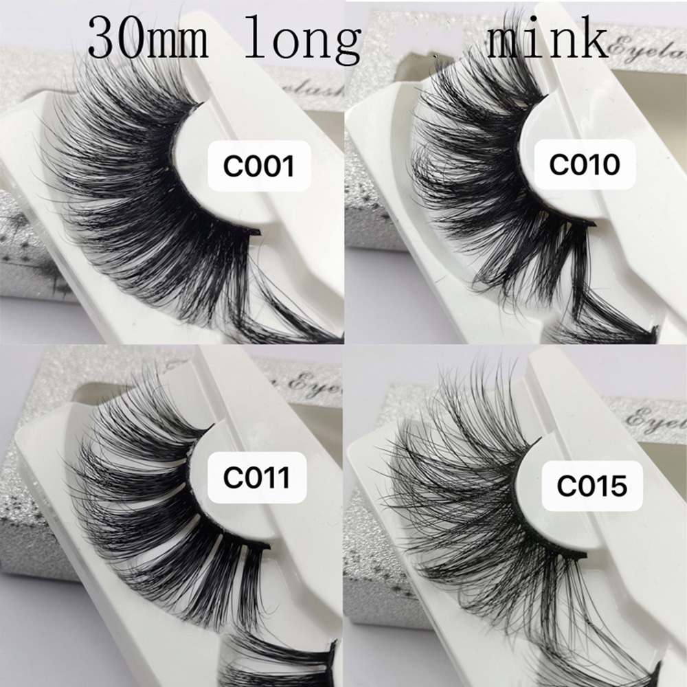 

30mm Lashes 100% Soft Mink Hair False Eyelashes Wispy Fluffy Lashes Eye Makeup Tools Multilayers Handmade