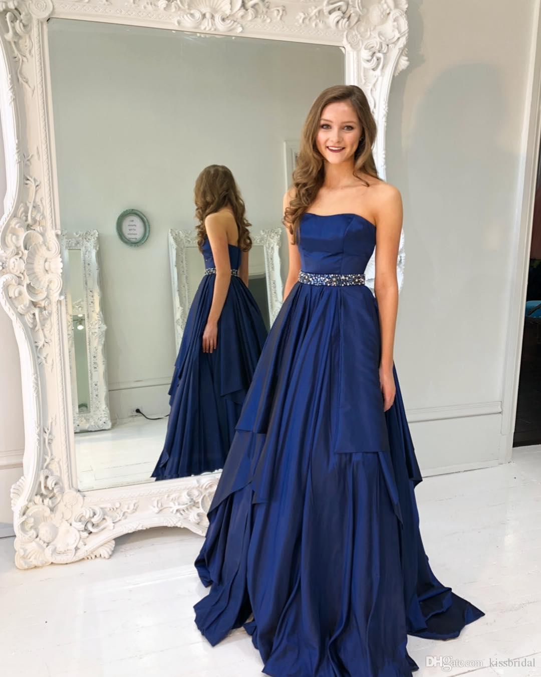 Vestidos largos de fiesta azul marino Outlet