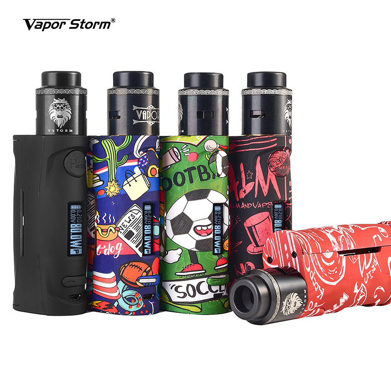 

Authentic Vapor Storm Lion RDA Starter Kit with Pum Baby 80W TC VW Box Mod DIY Mech Atomizer Tank Electronic E Cigarette Vape Vaporizer, Vape on black only mod