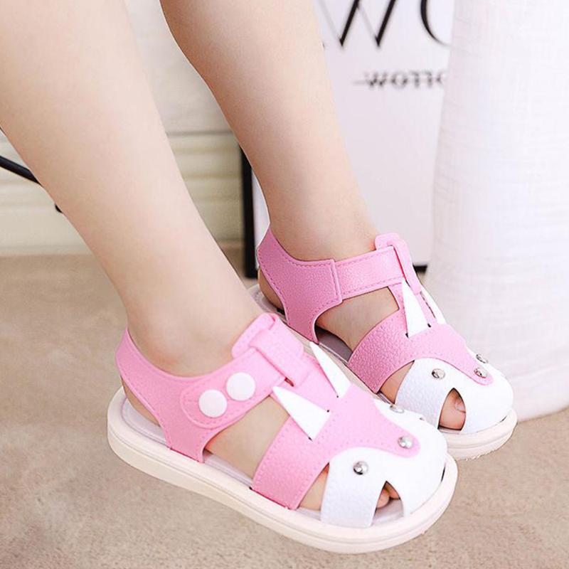 

Fashion Summer Unisex Baby Shoes Cartoon Sandals Boys Girls Flat Shoes Breathable Soft Kids Casual Non-Slip Size 24-28 D30, Black