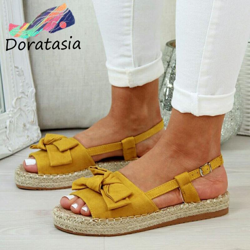 

DORATASIA Retro Women Butterfly Knot Back Strap Shoes 2020 Fashion Sandals Women Summer Sandals, Gray